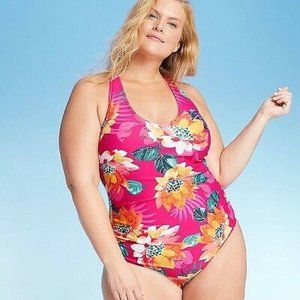 Women's Plus Size Strappy Back One Piece Swimsuit